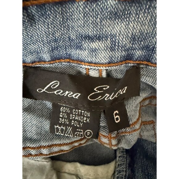 Lana Erica Jeans Womens Size 6 Blue Embroidered Rhinestone Distressed (READ) - Picture 12 of 12